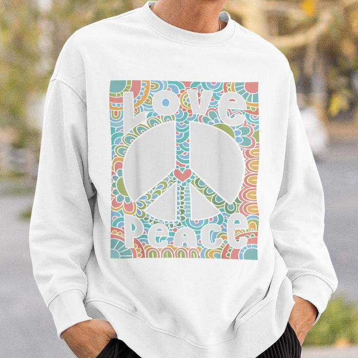 Peace Sign Love60S 70S Tie Dye Hippie Costume Sweatshirt Gifts for Him