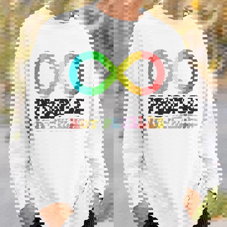 People Not Puzzles Autism Awareness Neurodiversity Inclusion Sweatshirt Gifts for Him
