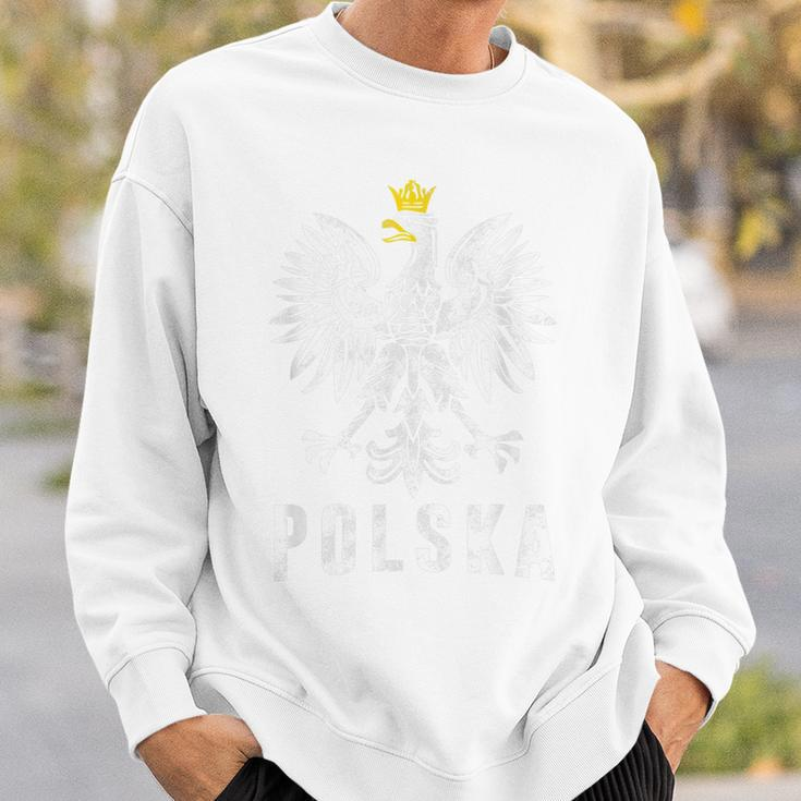 Polska Pride Vintage Distressed Polish Eagle Patriotic Gift Sweatshirt Gifts for Him