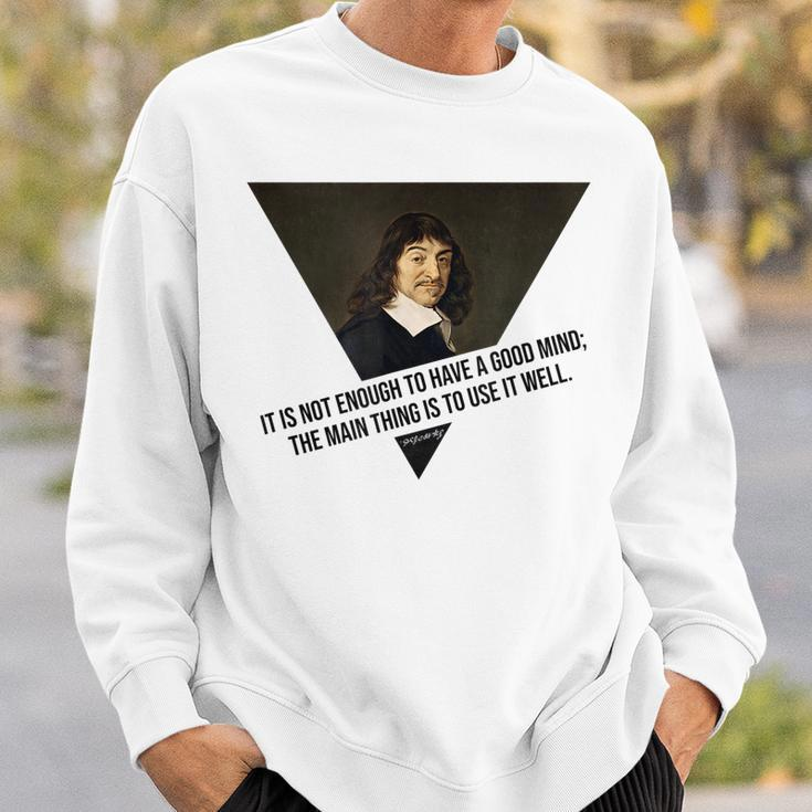 René Descartes Intelligent Quote Funny Philosophy Men Women Sweatshirt Graphic Print Unisex Gifts for Him