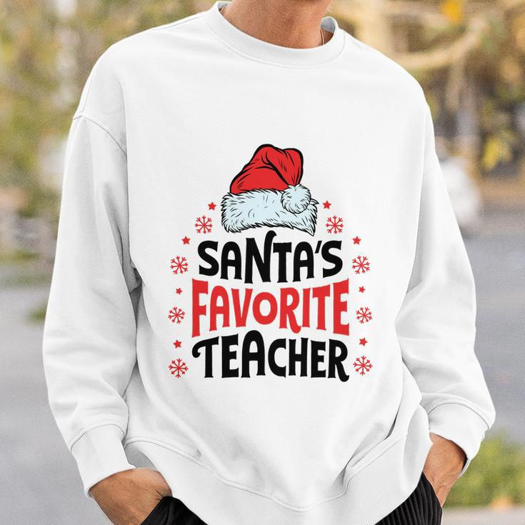 Santas Favorite Teacher Christmas Women Men Santa Hat Sweatshirt Gifts for Him