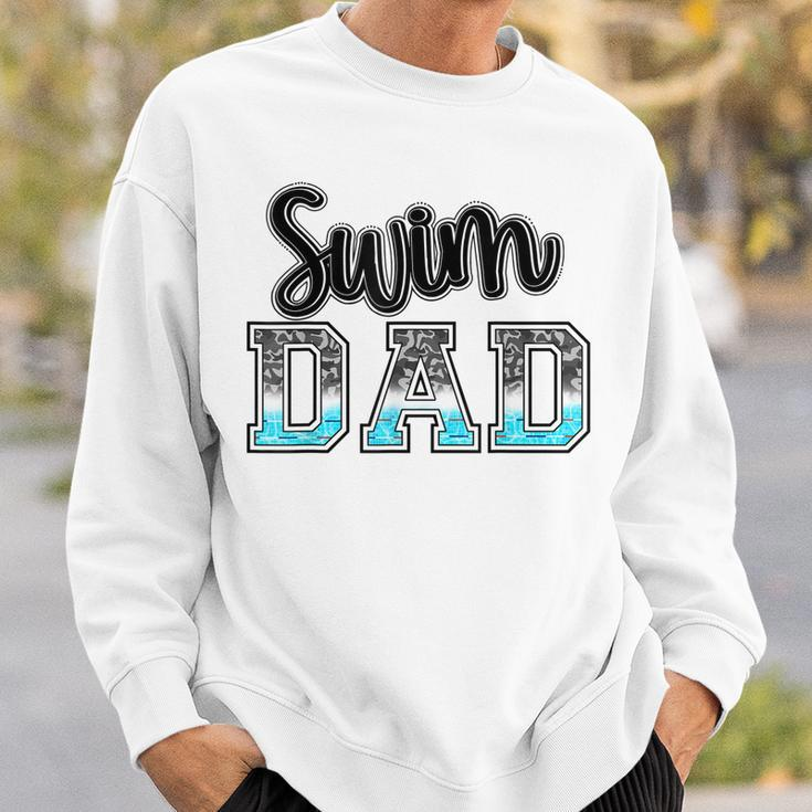 Swim Dad Swimming Diving Camo Western Fathers Day Sweatshirt Gifts for Him