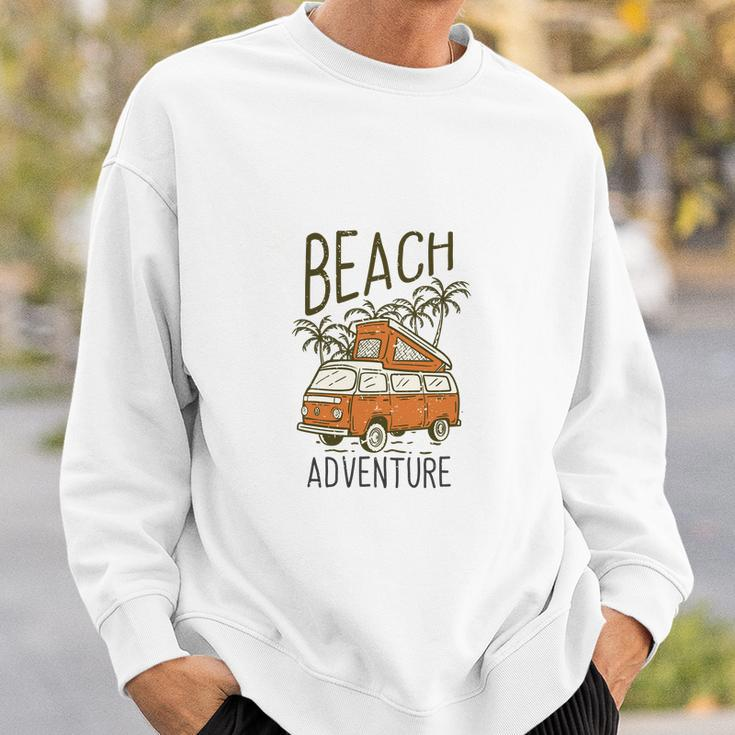 Van Car Parking On The Beach Sweatshirt Gifts for Him