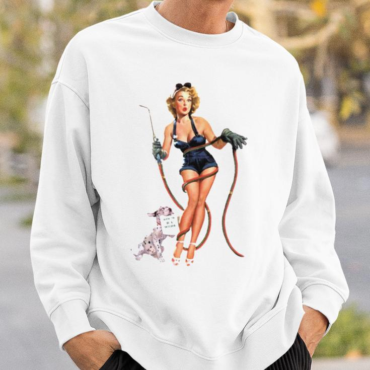 Vintage Sexy Welder Pinup Girl Sweatshirt Gifts for Him