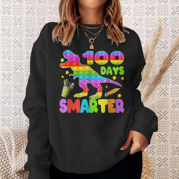 100 Days Smarter Teacher Or Student Pop It Dinosaur V2 Sweatshirt Gifts for Her