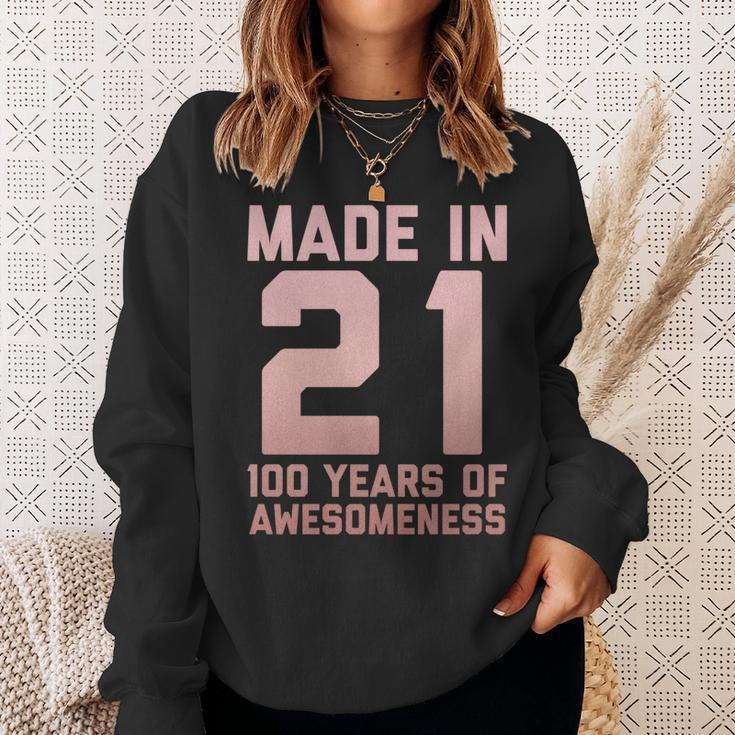 100. Geburtstag Langarmshirt für Frauen und Männer, 100 Jahre Oma & Opa Design Sweatshirt Geschenke für Sie