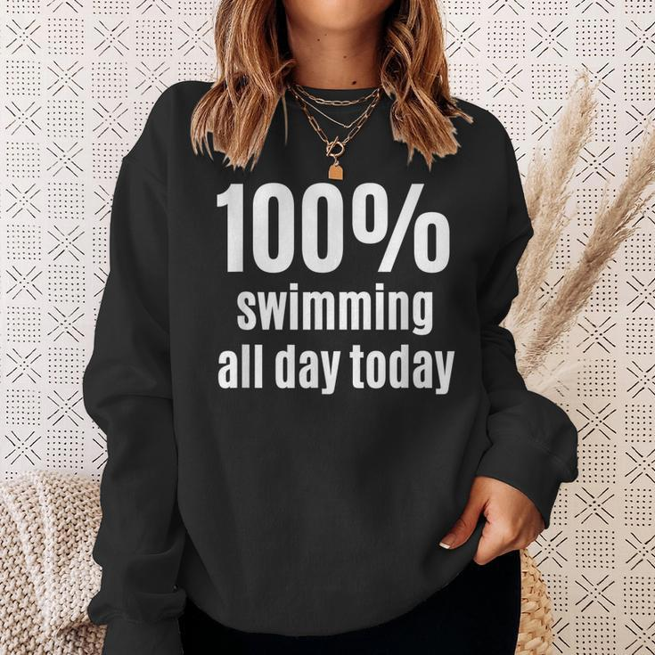 100% Schwimmen Lustiges Sweatshirt für Surfer & Schwimmer Geschenke für Sie