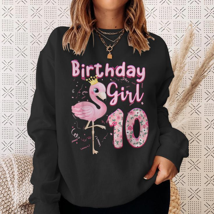 10Th Birthday Girls Flamingo 10 Years Old Tropical Flamingo Sweatshirt Gifts for Her