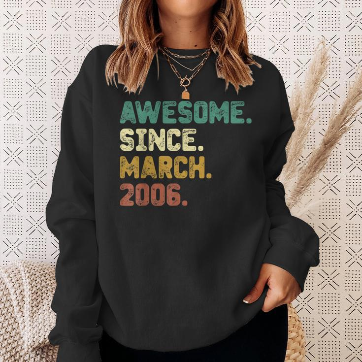 17 Years Old Awesome Since March 2006 17Th Birthday Gifts Sweatshirt Gifts for Her
