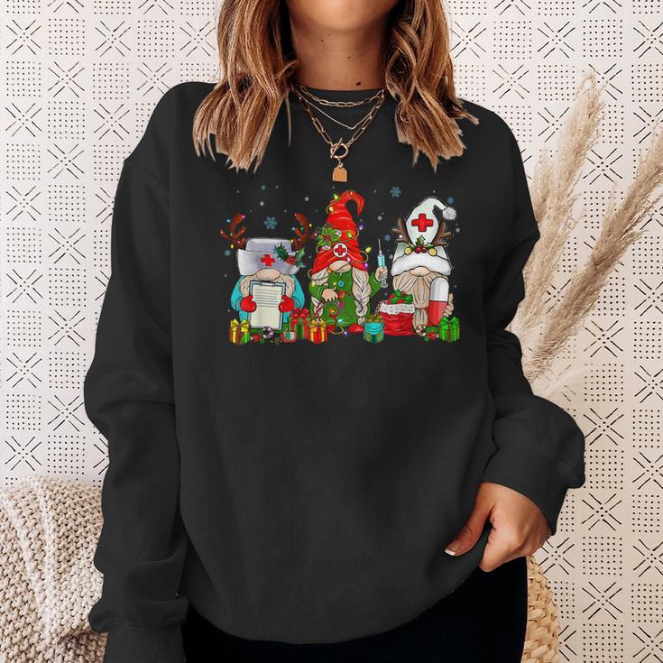 Nurse Christmas Gnomes Cute Xmas Scrub Top For Nurses Women  Men Women Sweatshirt Graphic Print Unisex