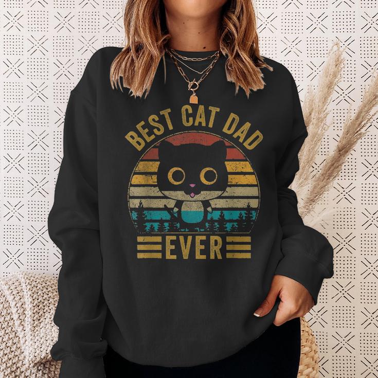 Retro Vintage Best Cat Dad Ever Fathers Day Cat Gift For Men Sweatshirt