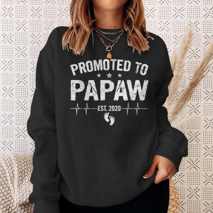 Retro Promoted To Papaw Est 2020 Fathers Day New Grandpa Sweatshirt