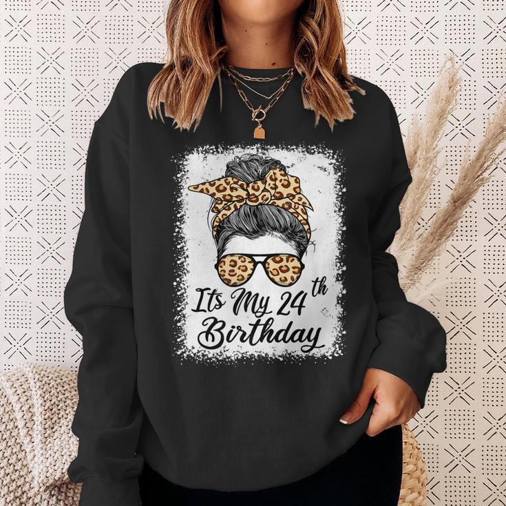 24 Year Old Its My 24Th Birthday Gifts For Her Leopard Women Men Women Sweatshirt Graphic Print Unisex Gifts for Her