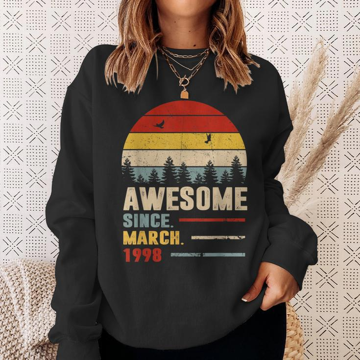 25 Years Old Funny Awesome Since March 1998 25Th Birthday Sweatshirt Gifts for Her