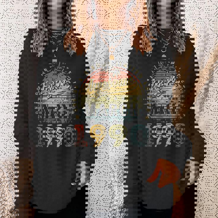 33 Year Old Awesome Since March 1990 33Rd Birthday Sweatshirt Gifts for Her