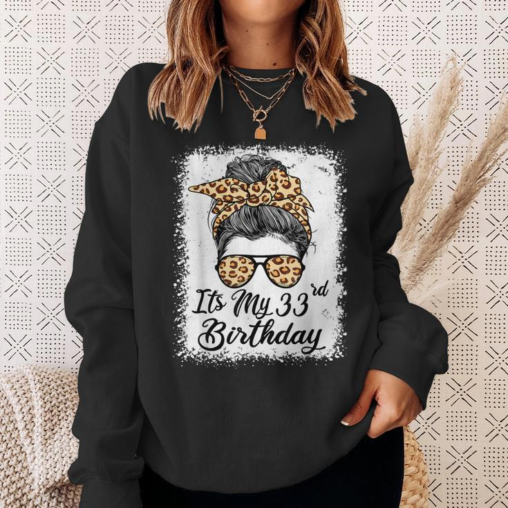 33 Year Old Its My 33Rd Birthday Gifts For Her Leopard Women Men Women Sweatshirt Graphic Print Unisex Gifts for Her