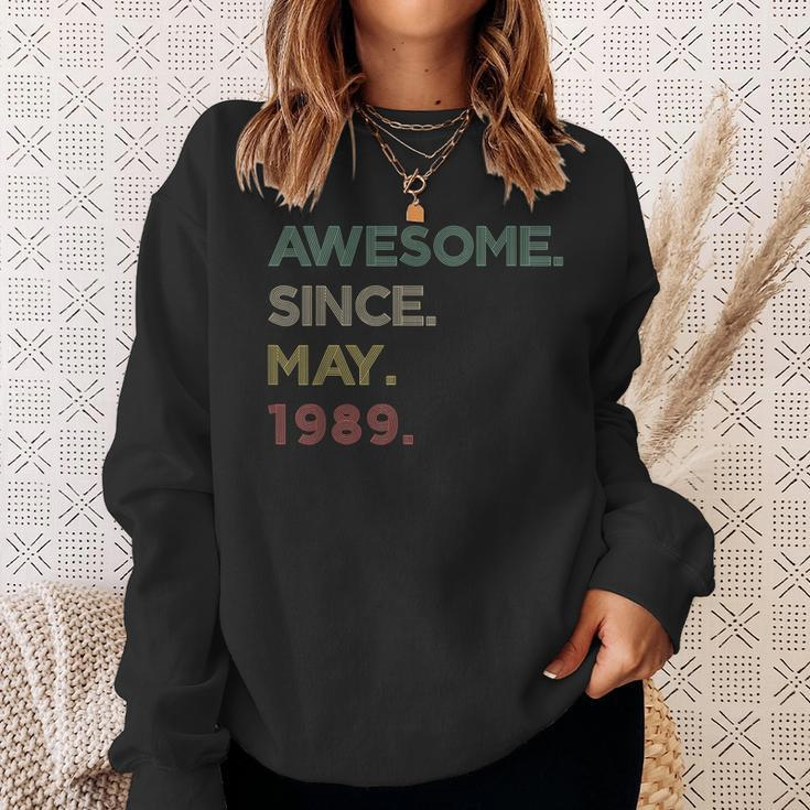 34 Year Old Awesome Since May 1989 34Th Birthday Sweatshirt Gifts for Her