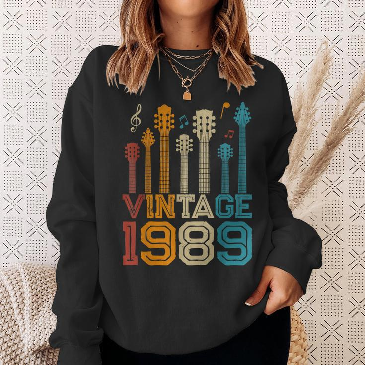 34Th Birthday Gifts Vintage 1989 Guitarist Guitar Lovers Sweatshirt Gifts for Her