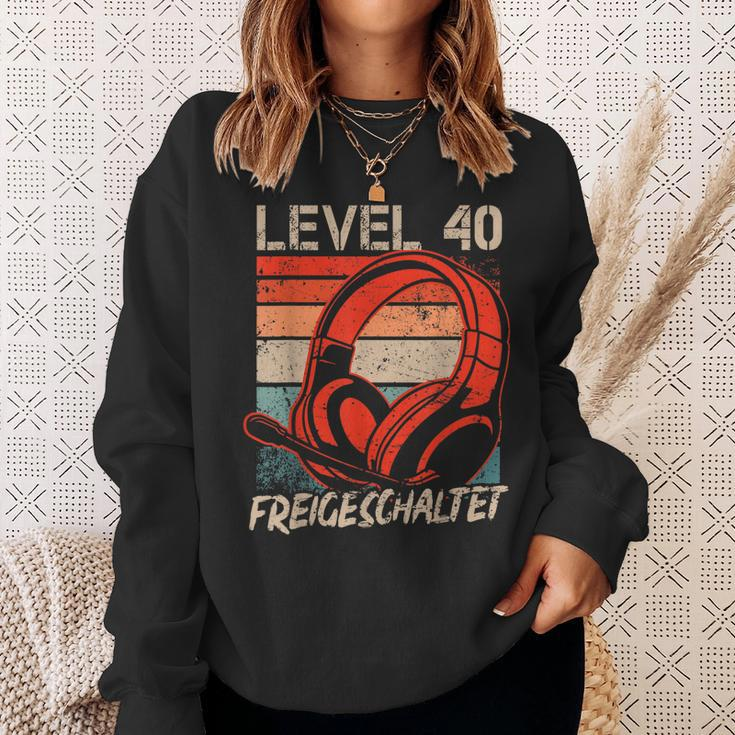 40 Geburtstag Jungen Video Gamer Level 40 Unlocked Männer Sweatshirt Geschenke für Sie