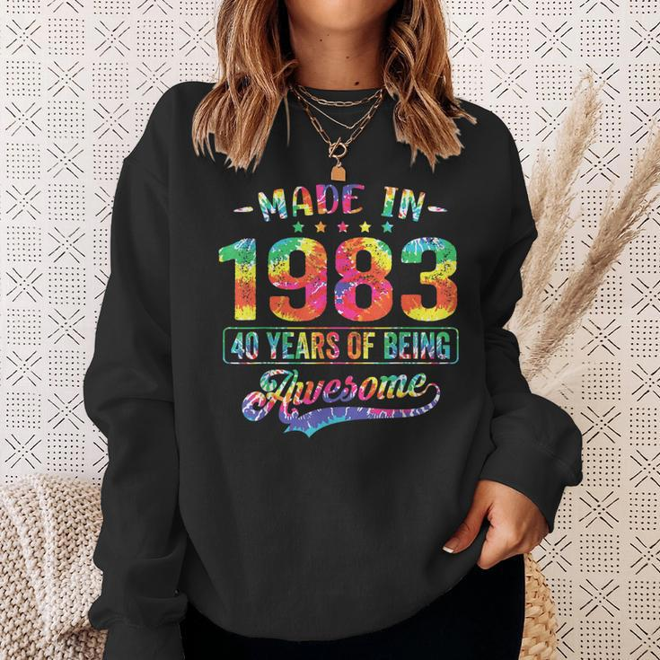 40 Year Old Gifts Made In 1983 Vintage 40Th Birthday Tie Dye Sweatshirt Gifts for Her