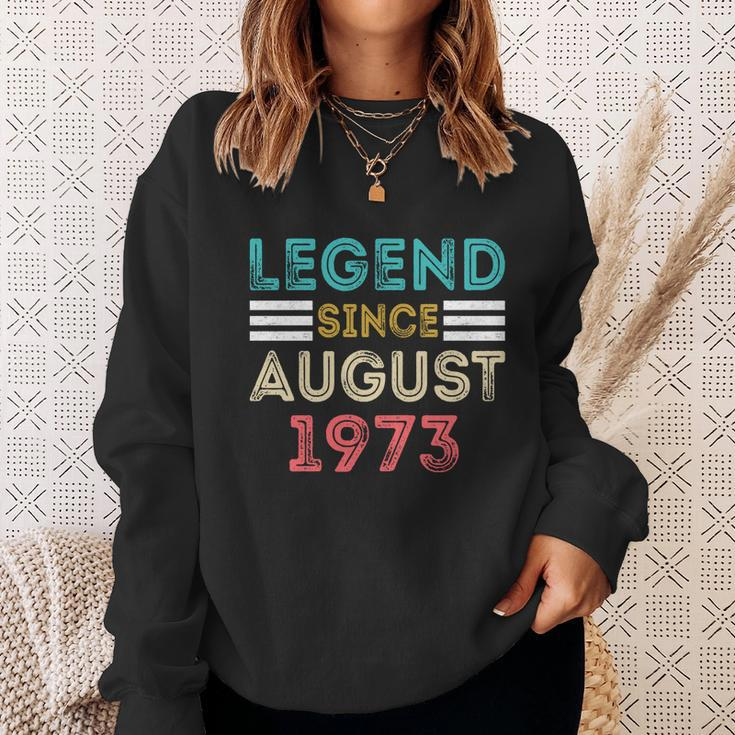 49Th Birthday Gifts Legend Since August 1973 49 Year Old Sweatshirt Gifts for Her