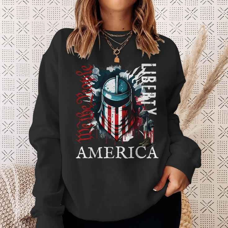 4Th Of July Proud Americans Flag We The PeopleLiberty Sweatshirt Gifts for Her