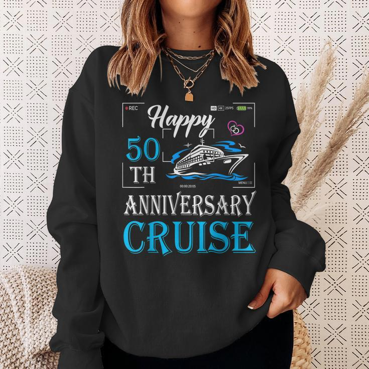 50Th Wedding Anniversary - Happy 50Th Anniversary Cruise Men Women Sweatshirt Graphic Print Unisex Gifts for Her