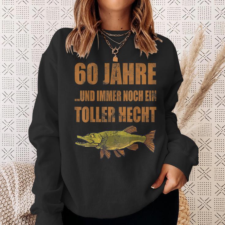 60 Jahre Geburtstag Angler Sweatshirt, Toller Hecht Vintage Design Geschenke für Sie