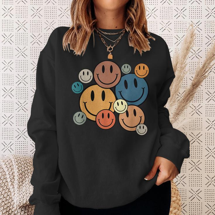 70S Retro Smile Face Cute Happy Peace Smiling Face Sweatshirt Gifts for Her