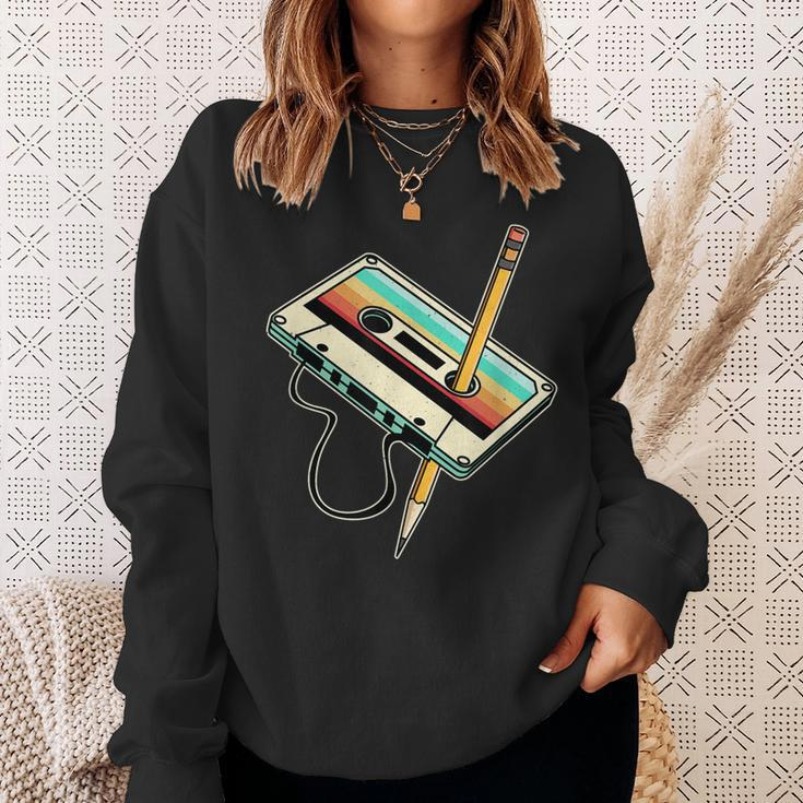 80S 90S Retro Party Costume Nostalgia Cassette Sweatshirt Gifts for Her
