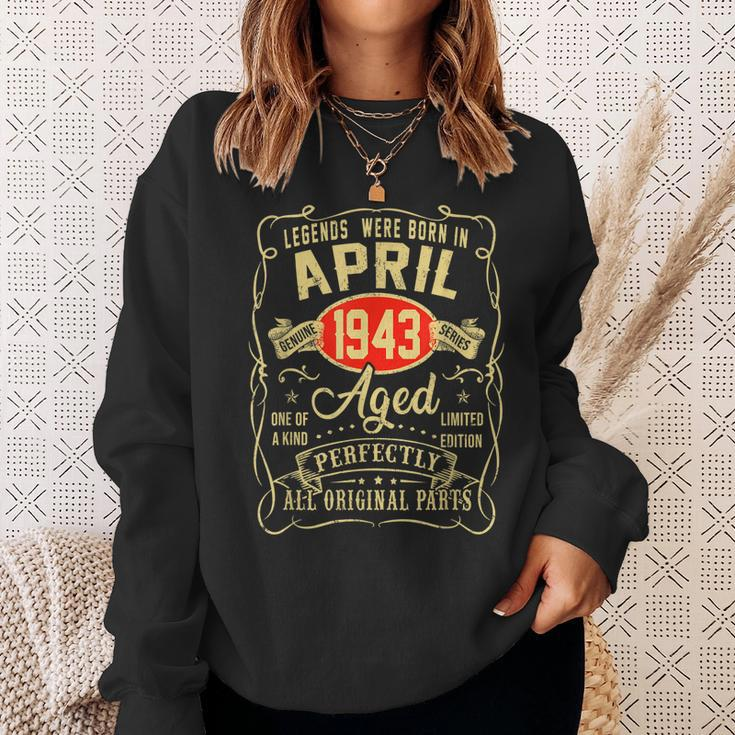 80Th Birthday Gift 80 Years Old Legends Born April 1943 Sweatshirt Gifts for Her