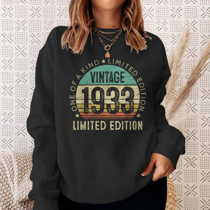 90 Year Old Gift Vintage 1933 90Th Birthday Gift Men Women V2 Sweatshirt Gifts for Her