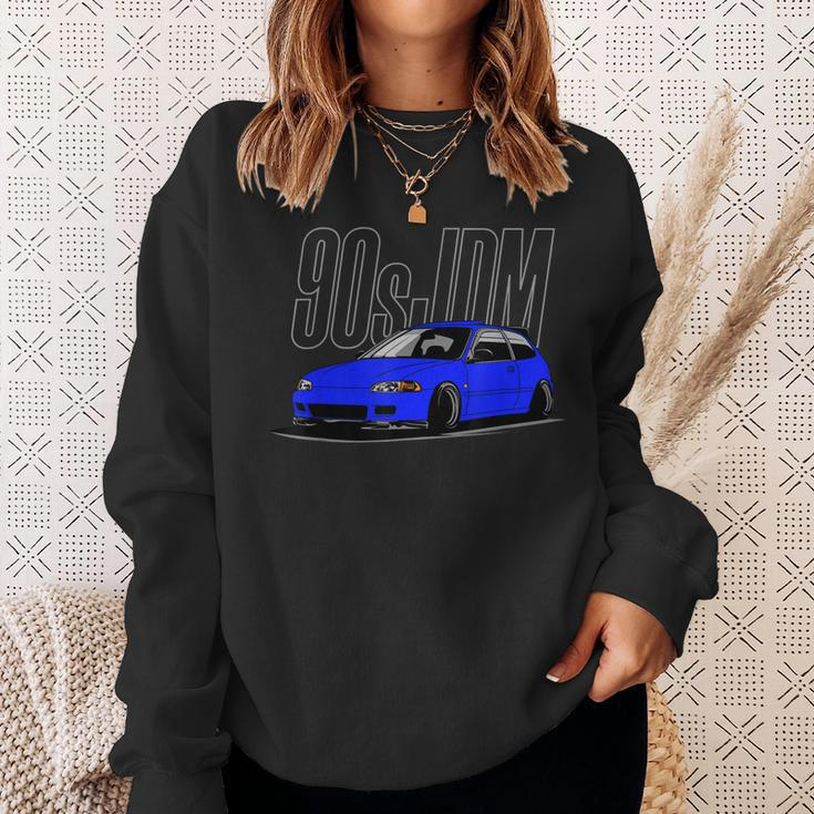 90S Jdm Blue Eg Car Graphic Sweatshirt Gifts for Her