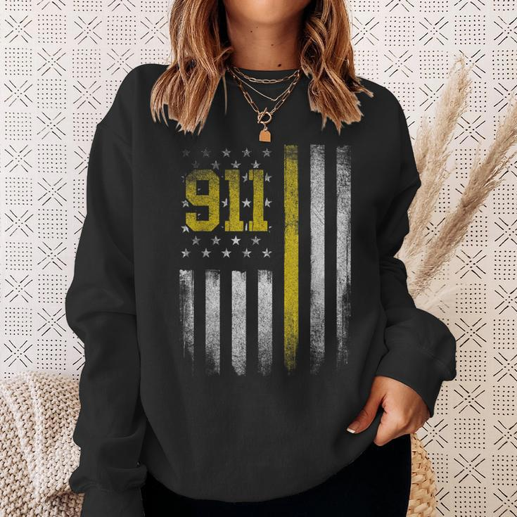 911 Dispatcher - Dispatch Us Flag Police Emergency Responder Sweatshirt Gifts for Her
