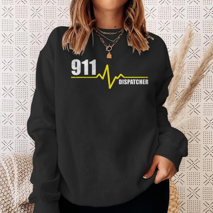911 Dispatcher Heartbeat Thin Gold Line Sweatshirt Gifts for Her