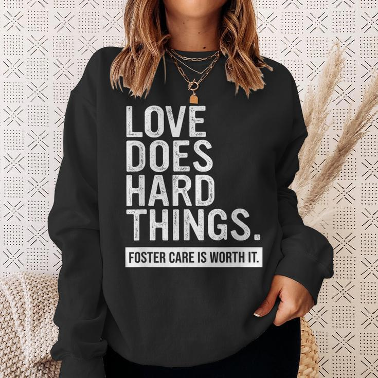 Adoption Day Love Does Hard Things Foster Care Awareness Sweatshirt Gifts for Her