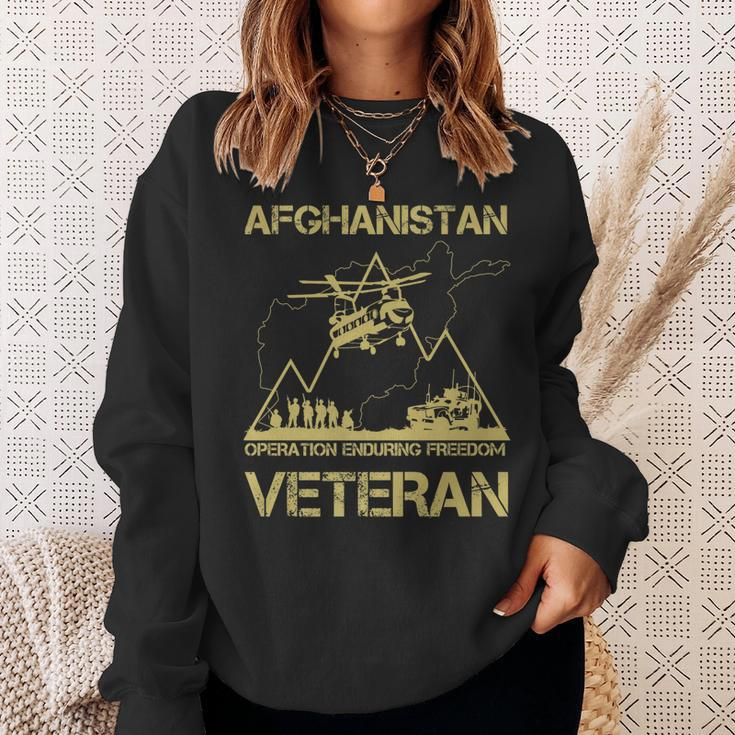 Afghanistan Veteran Graphic Sweatshirt Gifts for Her