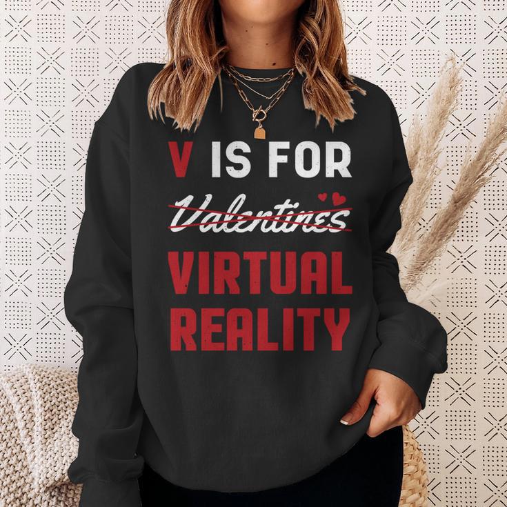 Alles Gute zum Valentinstag VR-Herz Sweatshirt, Liebe Tee für Paare Geschenke für Sie