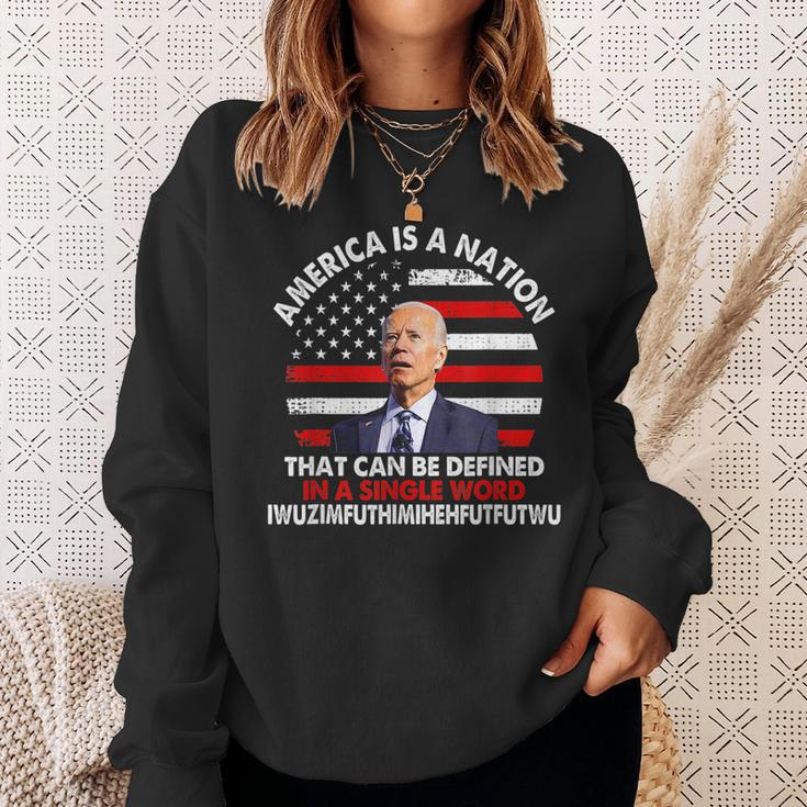America Is A Nation That Can Be Defined In Single Word Biden Sweatshirt Gifts for Her