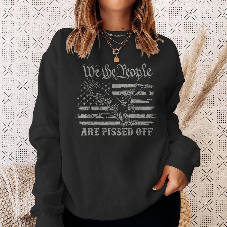 American Flag Bald Eagle We The People Are Pissed Off Sweatshirt Gifts for Her
