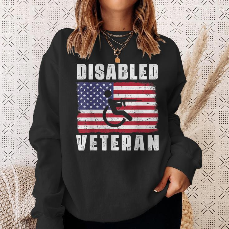 American Flag Retro Vintage Disabled Veteran Retro Vintage Sweatshirt Gifts for Her