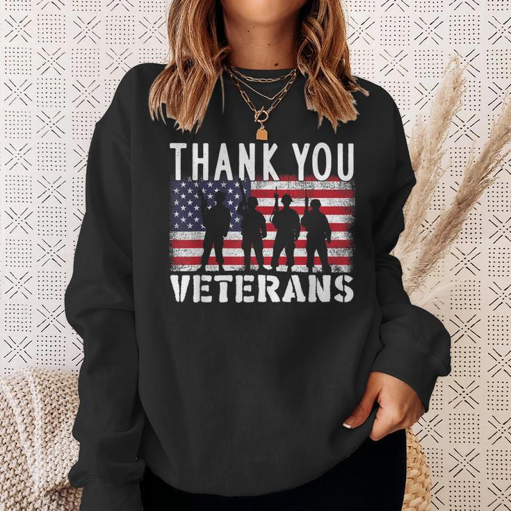American Flag Thank You Veterans Proud Veteran Usa Day V2 Sweatshirt Gifts for Her