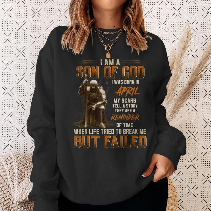 April Son Of God My Scars Tell A Story Reminder Of Time Gift For Mens Sweatshirt Gifts for Her