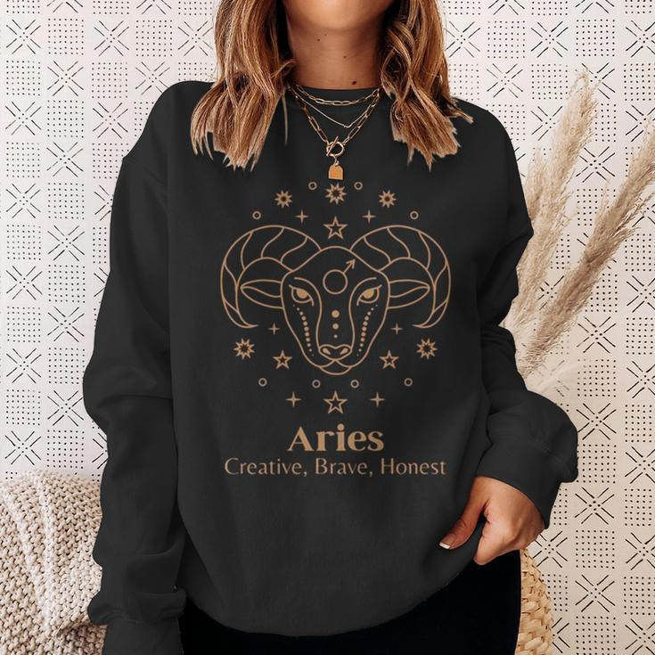 Aries Art Zodiac Design Aesthetic Sweatshirt Gifts for Her