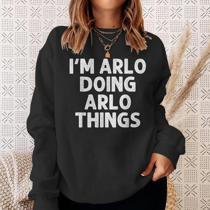 Arlo Gift Doing Name Things Funny Personalized Joke Men Sweatshirt Gifts for Her