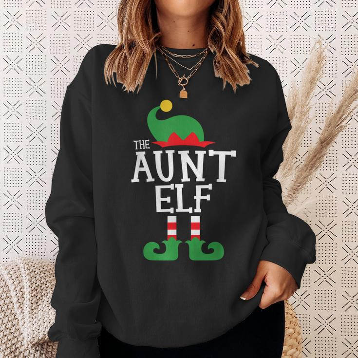 Aunt Elf Family Christmas Matching Top Men Women Sweatshirt Graphic Print Unisex Gifts for Her