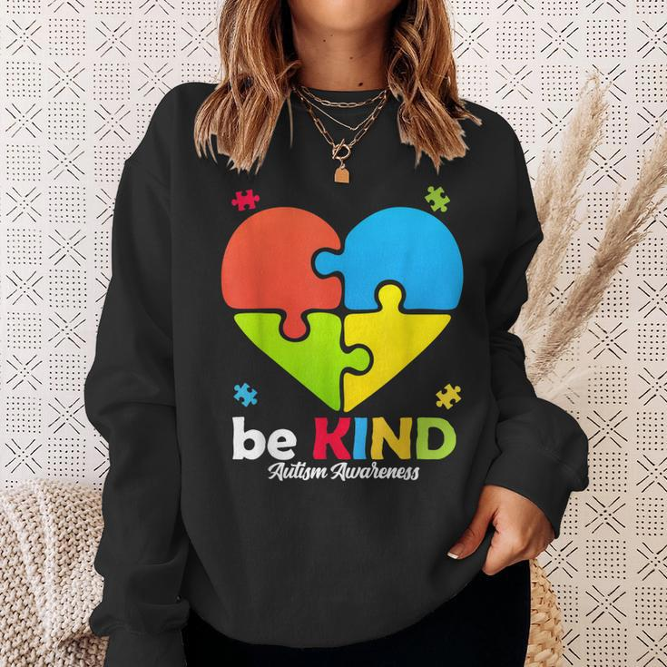 Autism Awareness- Be Kind Puzzle Heart Kindness Sweatshirt Gifts for Her