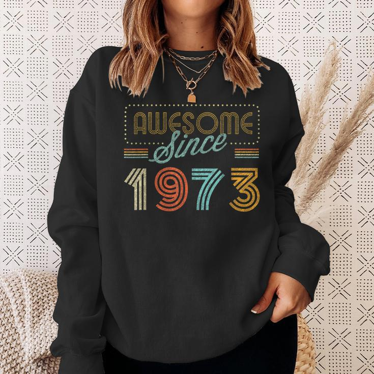 Awesome Since 1973 Year Of Birth Birthday Sweatshirt Gifts for Her