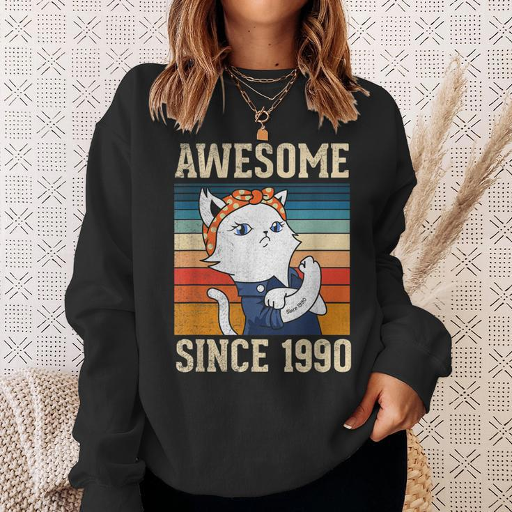 Awesome Since 1990 Vintage Women Birthday Gift 33 Years Old Sweatshirt Gifts for Her