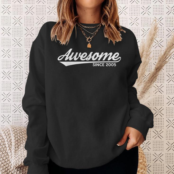 Awesome Since 2005 Vintage 18Th Birthday Turning 18 Year Old Sweatshirt Gifts for Her